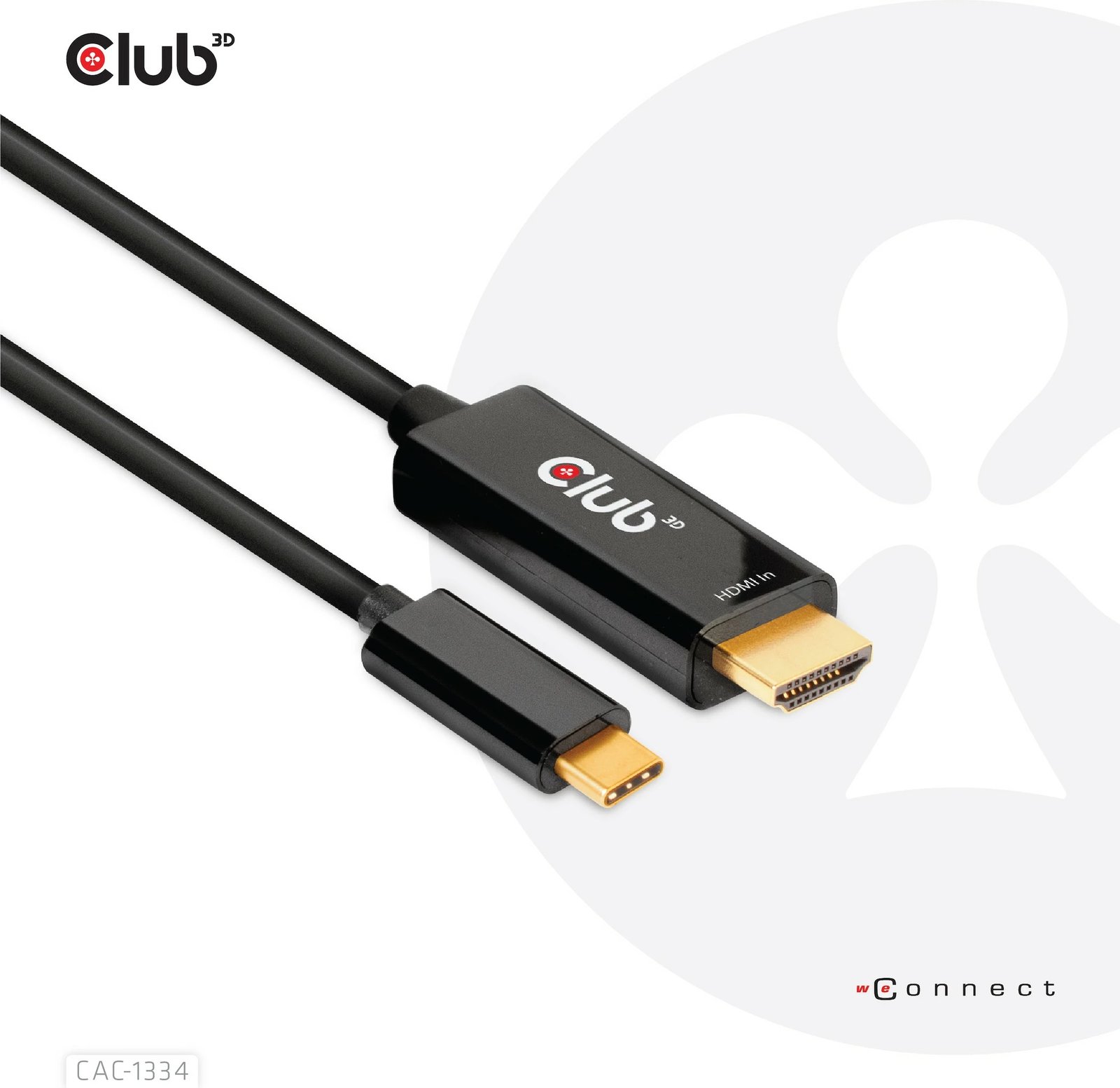 Kabllo HDMI Club3D CAC-1334, USB-C në HDMI, 1.8m, 4K60Hz, e zezë