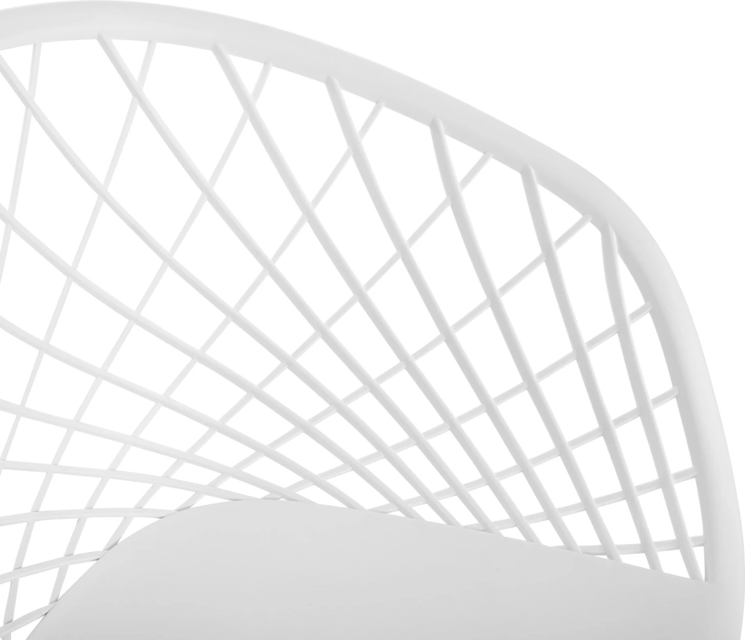 Karrige ARIADNE FH8001.31 polipropileni e bardhë-këmbë metali të bardha 62x54x81Hcm., set prej 4 copash