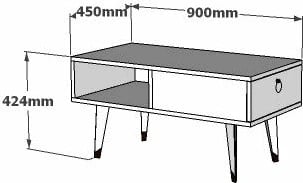 Tavolinë kafeje Hanah Home Delux, e zezë dhe e bardhë