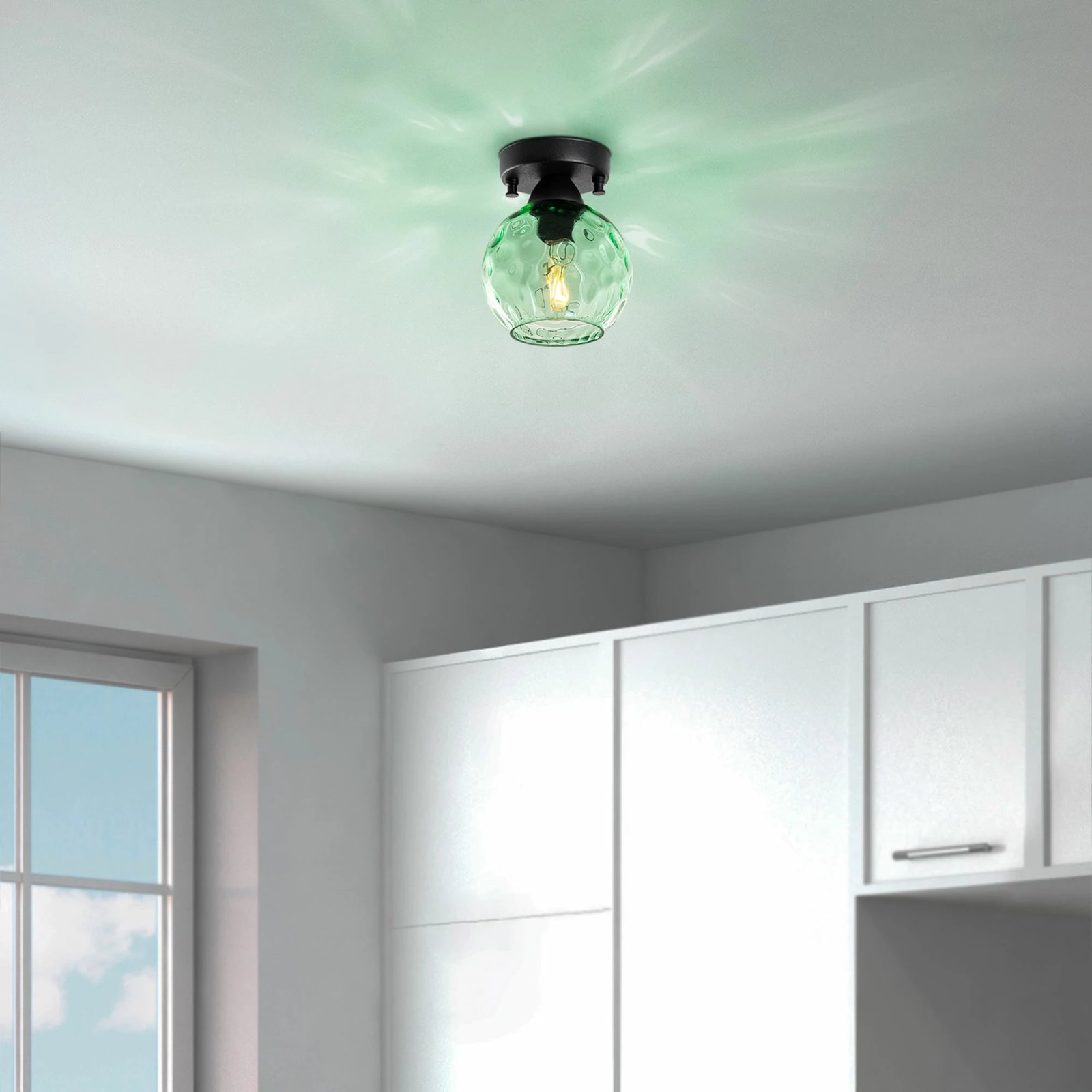 Llambë tavani Opviq Benek, ngjyrë mente dhe e zezë, 15x15x18cm