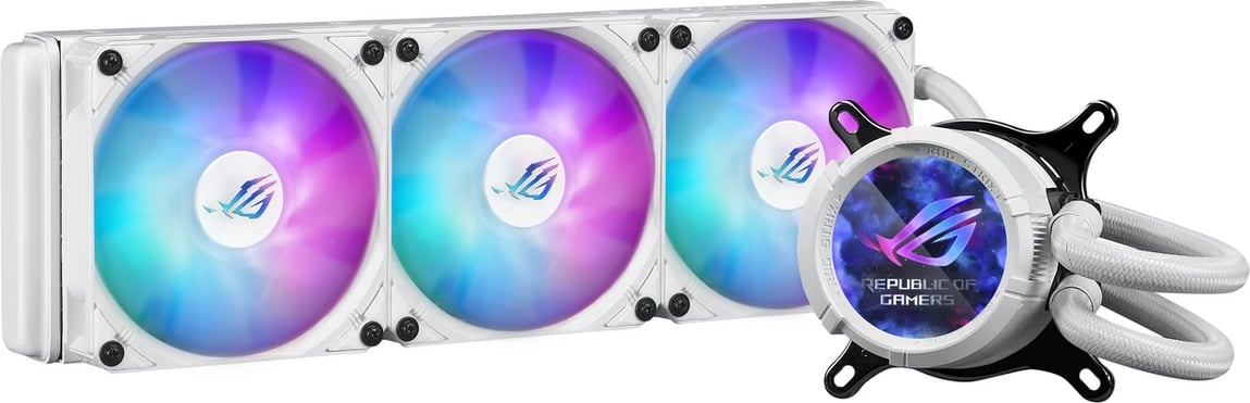 Ftohje me ujë për CPU, Asus ROG Strix LC III 360 ARGB LCD 90RC00W2-M0UAY0, 360mm, ARGB me ekran LCD, madhësi XL, e bardhë
