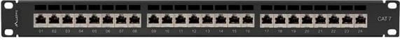 Panel patch Lanberg 24 portë 1U Cat.7 FTP, e zezë
