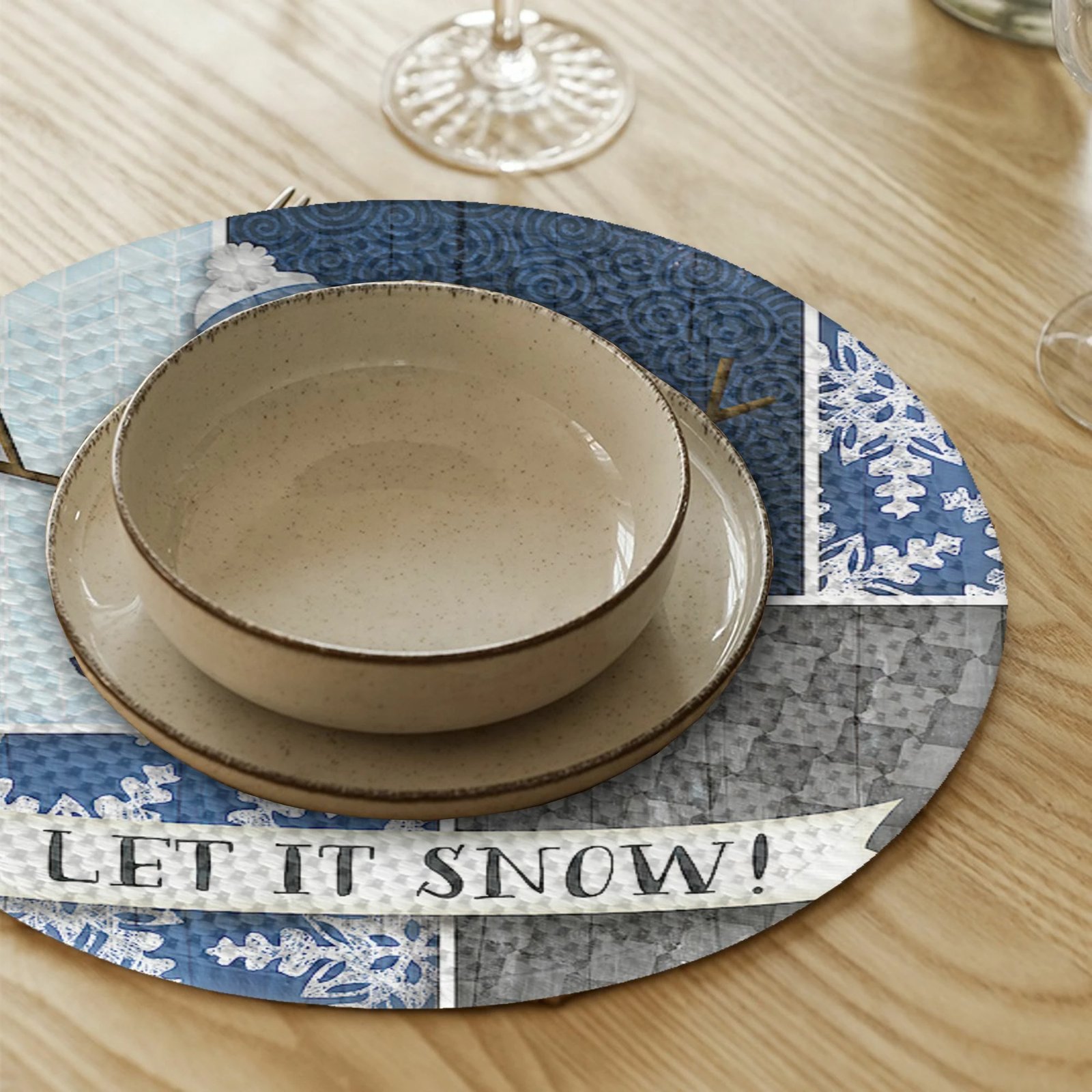 Set 4 copë mbulesa tavoline Hermia Concept, shumëngjyrëshe, 37cm