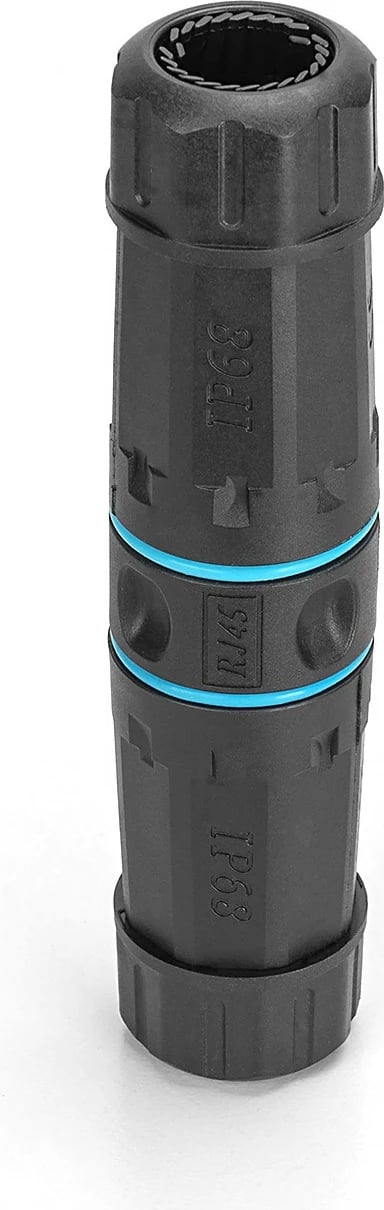 Adapter rrjeti Digitus CAT 6A, RJ45 në RJ45, IP68, e zezë