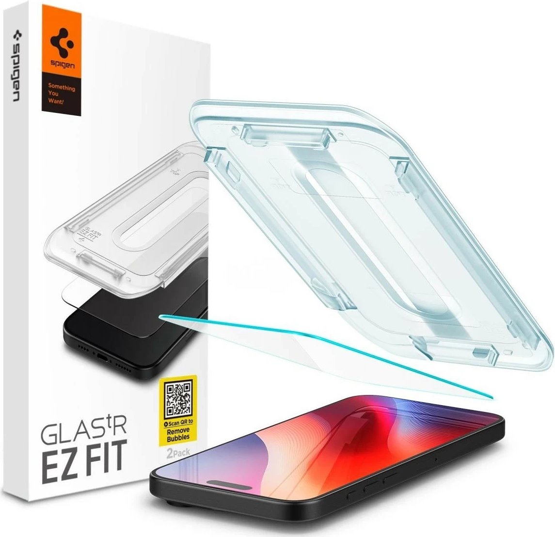 Xham mbrojtës Spigen GLAS.TR EZ Fit Apple iPhone 16 Pro, transparent