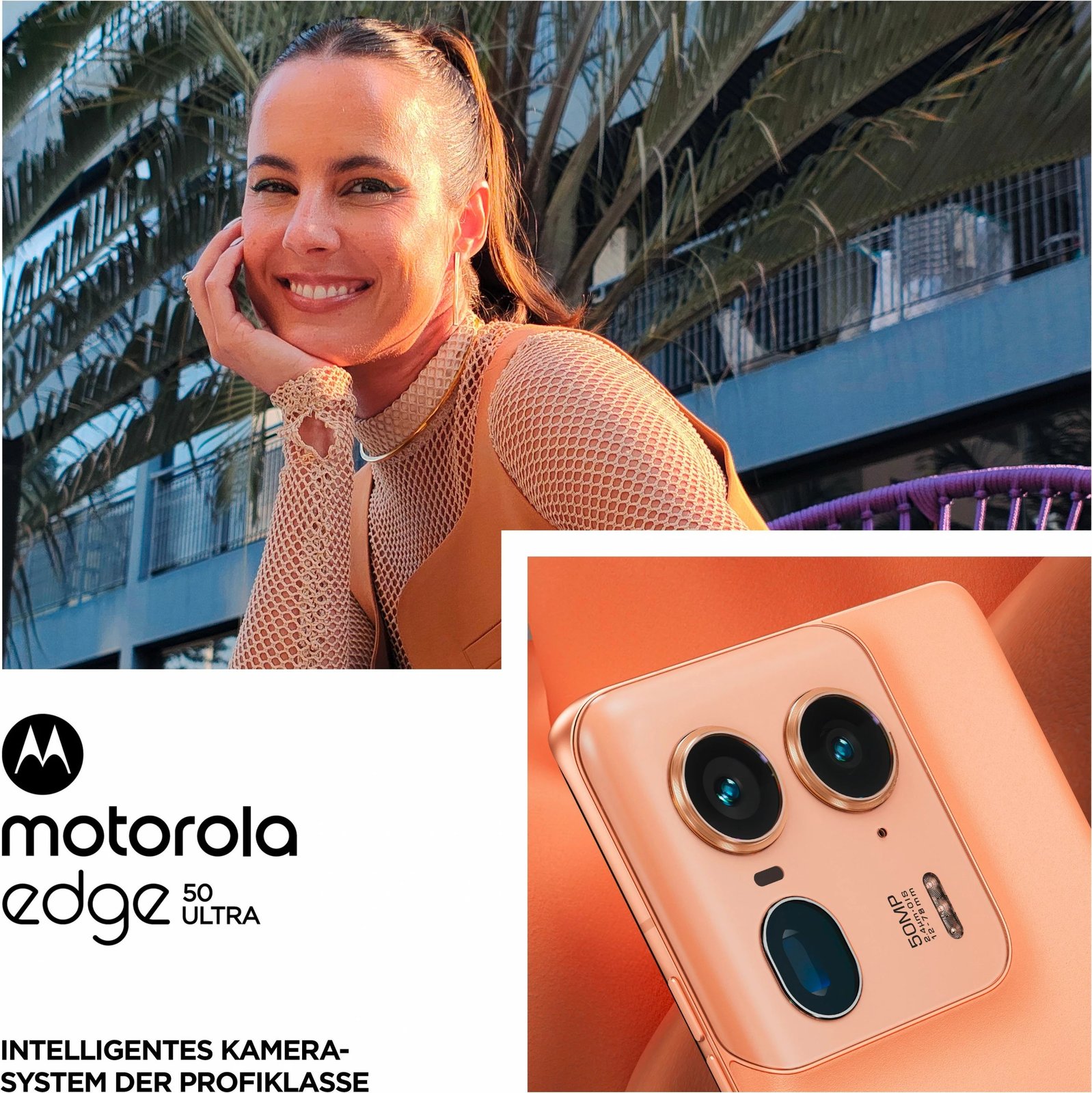 Celular Motorola Edge 50 Ultra, 16 GB, 1 TB, Peach