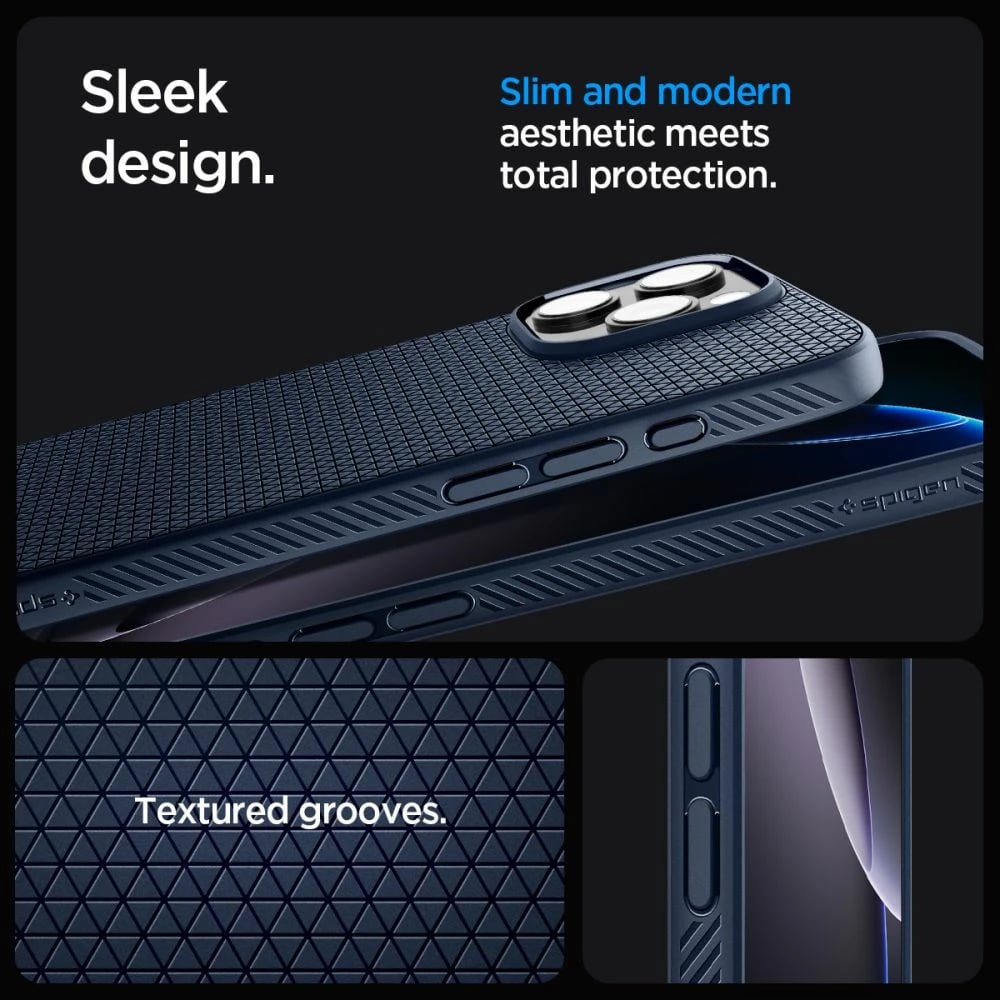 Mbështjellës Spigen Liquid Air për iPhone 16 Pro Max, Blu
