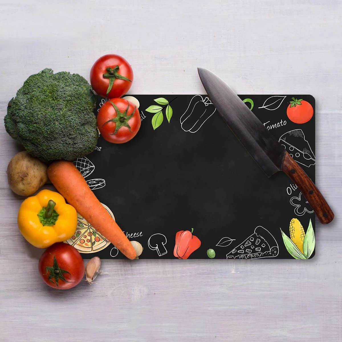 Dërrasë prerëse prej xhami të temperuar, shumëngjyrëshe, Hermia Ckt59 - 3040, 30x40cm Dërrasë prerëse prej xhami të temperuar, shumëngjyrëshe, Hermia Ckt59 - 3040, 30x40cm