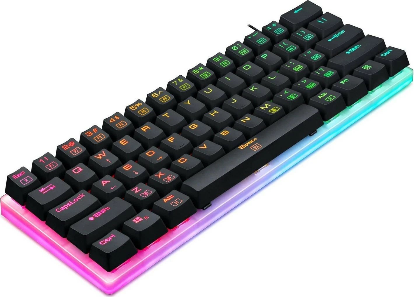 Tastierë mekanike Redragon K605 Alien, 60%, RGB, Red Switch, e zezë