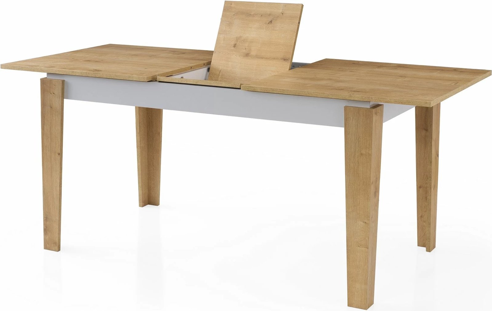 Tavolinë ngrënieje e zgjatshme, ngjyrë lis dhe e bardhë, Skye Decor, Cunda - 2982