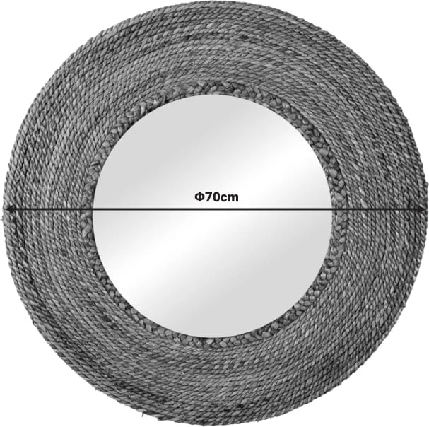 Pasqyrë Encere, dru banane, ngjyrë natyrale, D70x5cm