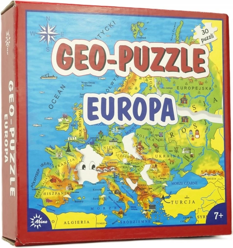 Puzzle Abino Geo-Puzzle Europe, 30 pjesë, për fëmijë