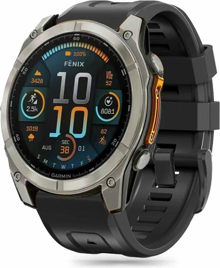 Rrip silikoni Tech-Protect për Garmin Fenix 5/6/6 Pro/7/8/E (47mm), Zi
