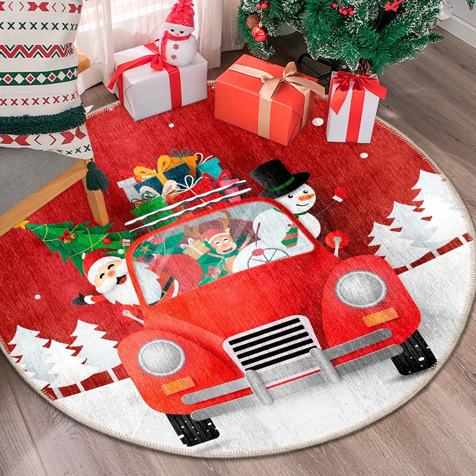 Qilim i rrumbullakët, shumëngjyrësh, Conceptum Hypnose, Woobtny0322, 90x90cm