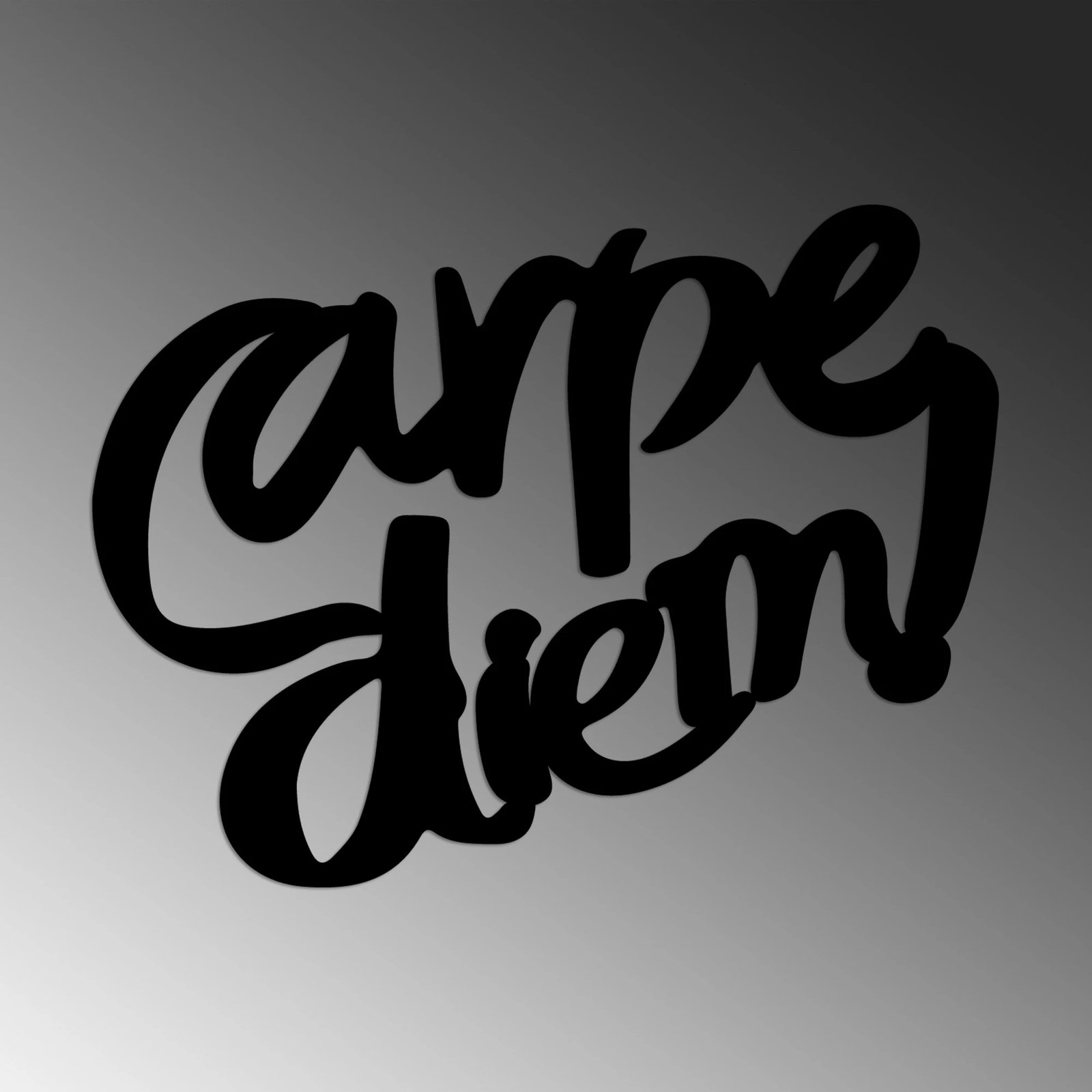 Aksesor dekorativ metalik për mur, Carpe Diem 5, ngjyrë e zezë, Wallity