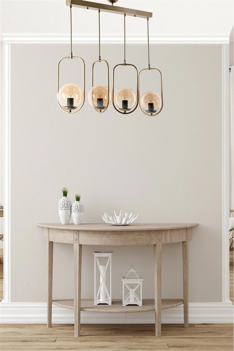 Kandiler Opviq, katërsh, bakër, xham bal, varëse