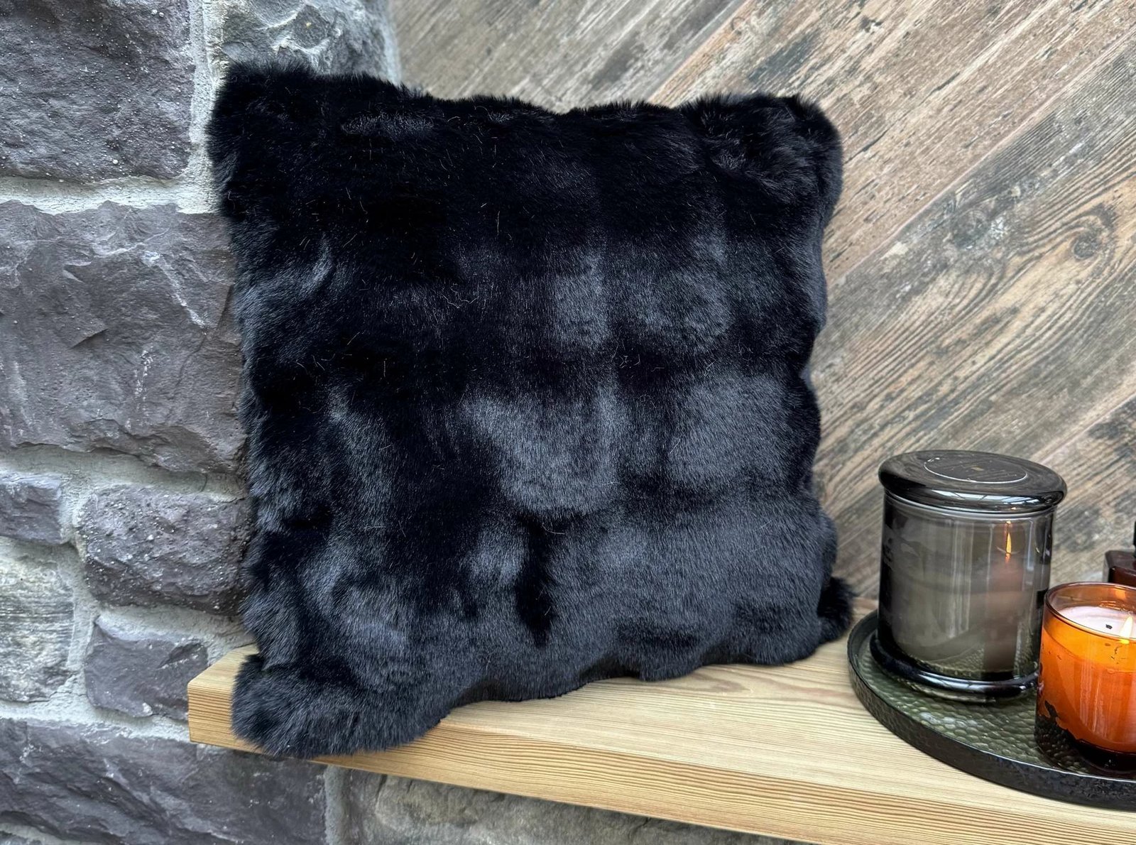 Jastëkëz mbështjellës, ngjyrë e zezë, Bubble, 43x43cm