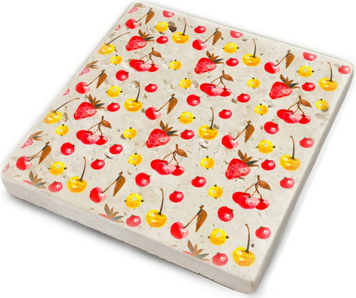 Set 4 copë mbrojtëse gotash prej guri natyral, shumëngjyrëshe, Hermia, TAB11183924