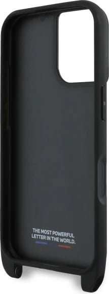 Mbështjellës BMW M Edition Carbon Stripe & Strap për iPhone 16 Plus, i zi