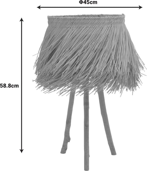 Llambë tavoline Herfo Inart E27 rattan ngjyrë natyrale D45χ58.8cm