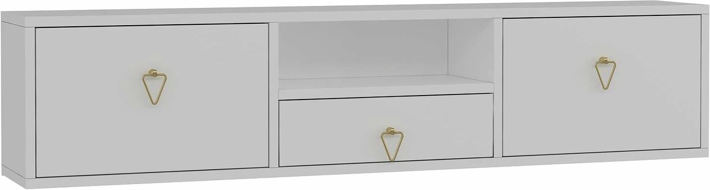 Komodë TV Skye Decor, 1303-DROP-1, e bardhë, e artë