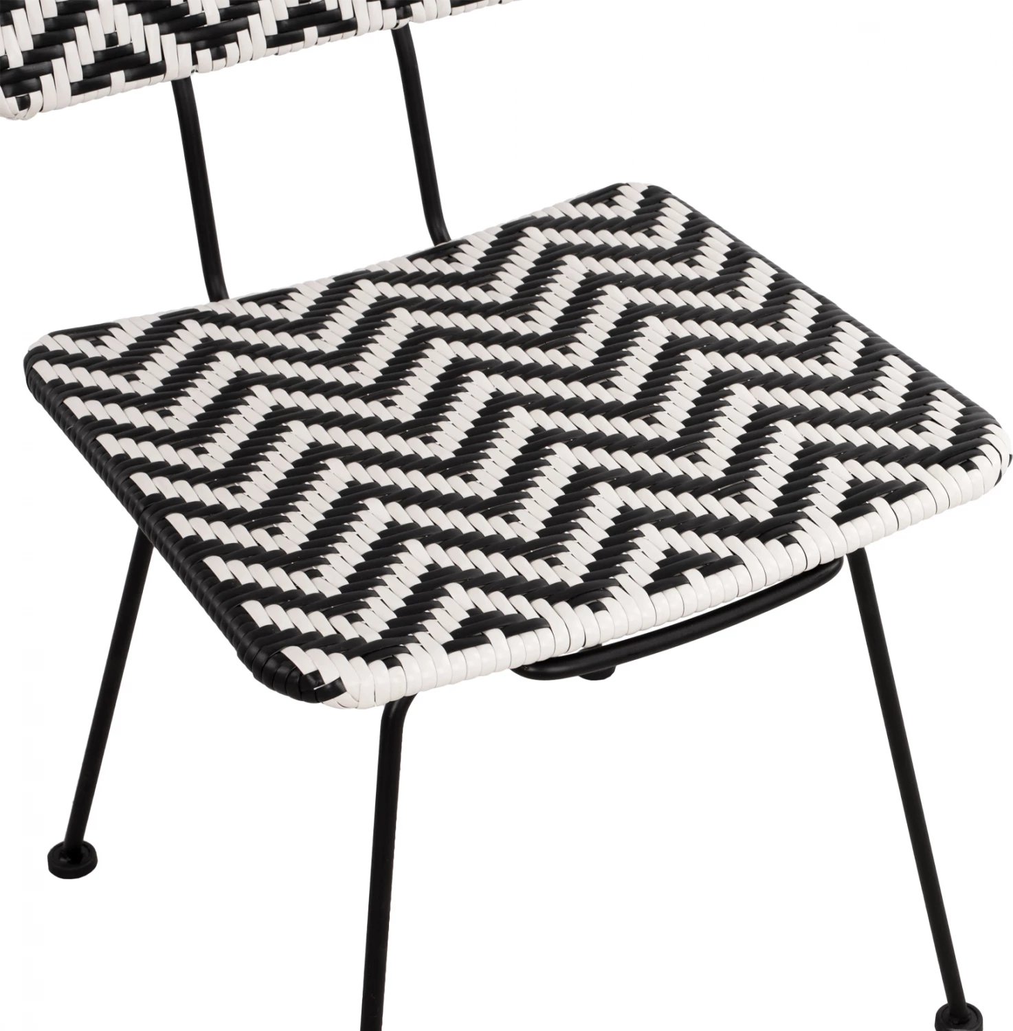 Karrige metalike Allegra FH5693 me thurje bardhë-zi 46x56x88 cm