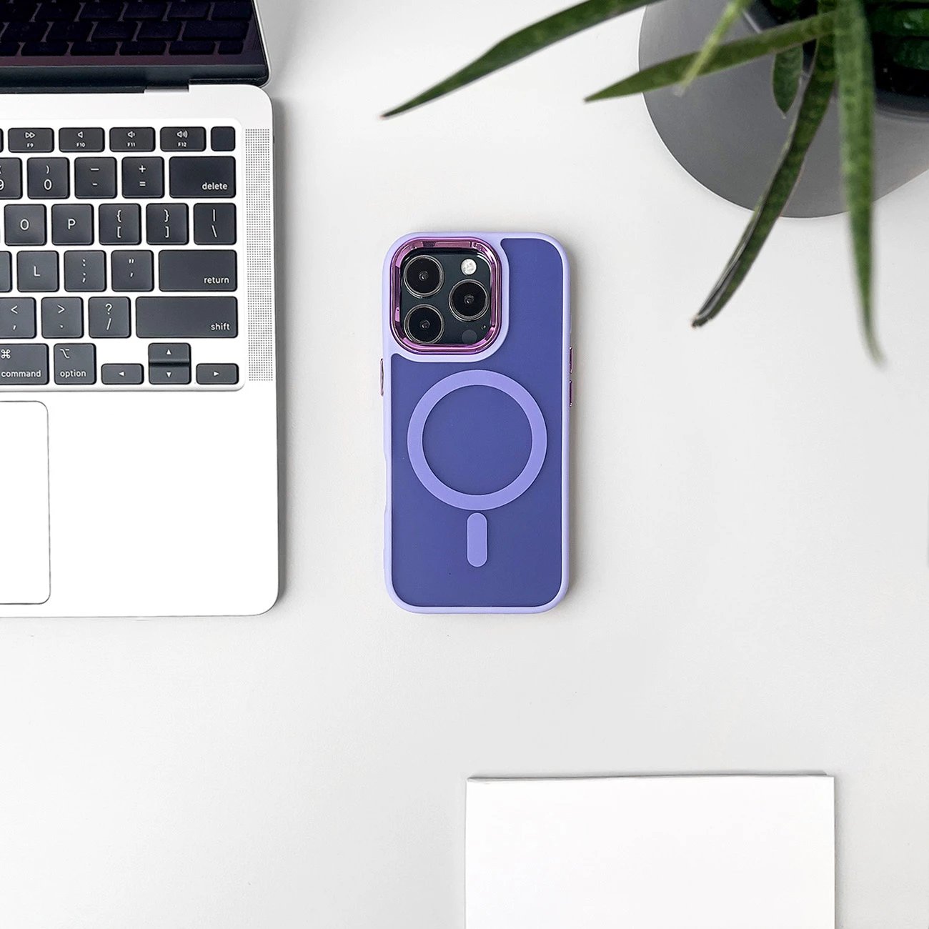 Mbështjellës Hurtel Magnetic Collection MagSafe për iPhone 16, TPU, vjollcë