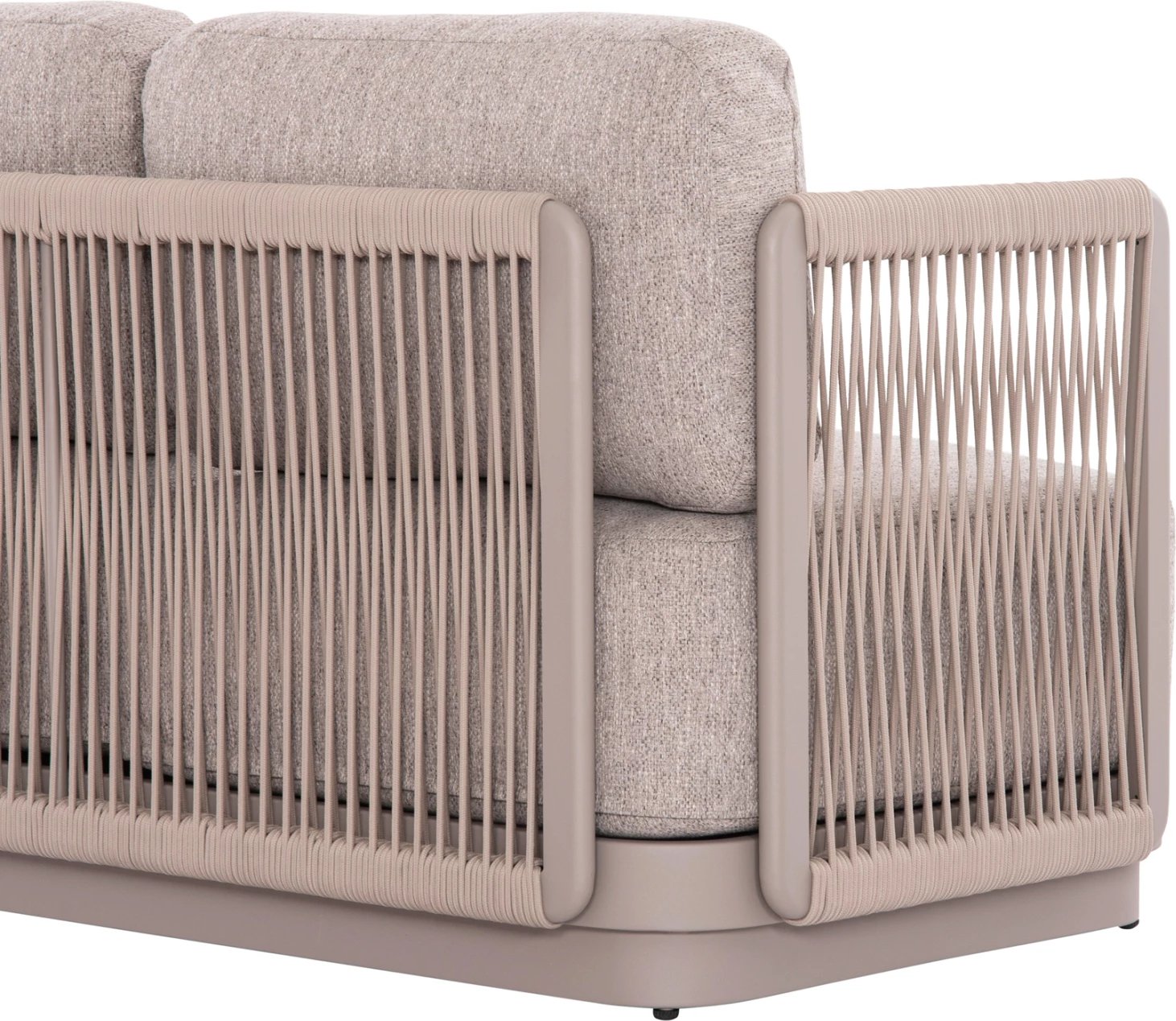 Set lounge për jashtë, 4 pjesë, seria Elysia, alumin ngjyrë shampanje, litar, pëlhurë P.E., CD6186.02