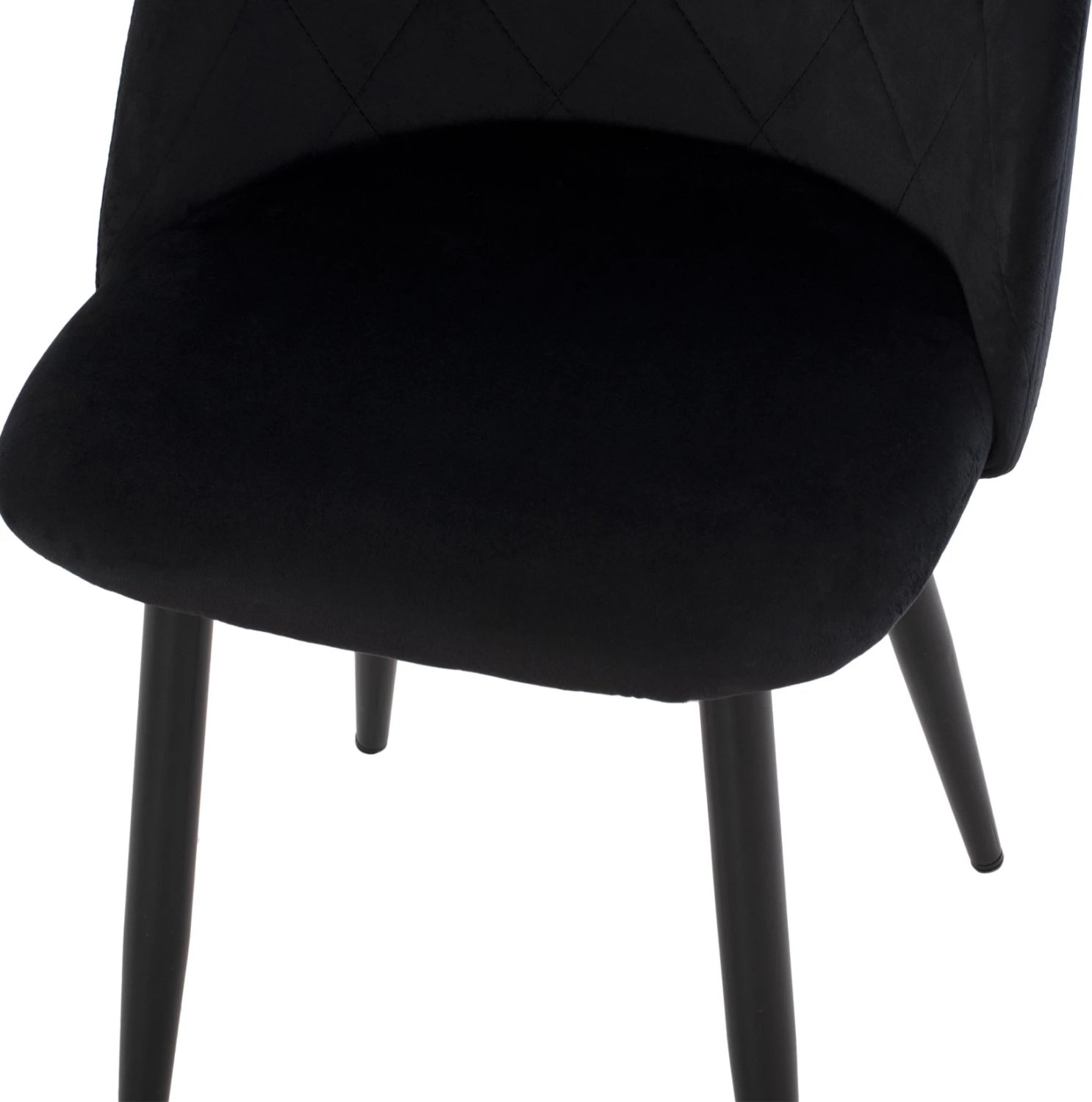 Karrige ODED me këmbë metalike të zeza & kadife të zezë FH8731.14 45x52x77 cm, set prej 4 copë