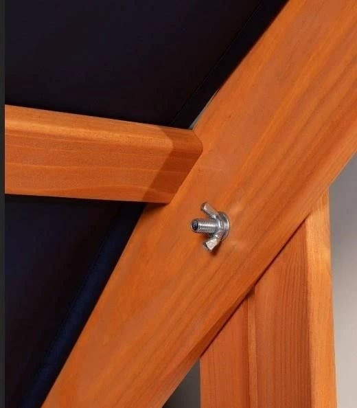 Tendë për kutinë me rërë, BABY MIX, 120x120 cm, me konstruksion druri, blu e bardhë