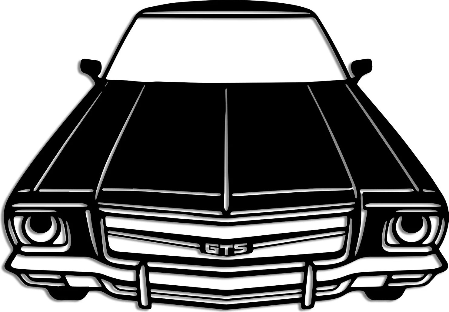 Aksesor dekorativ metalik për mur, Wallity, Holden Monaro GTS 350 (1974), ngjyrë e zezë