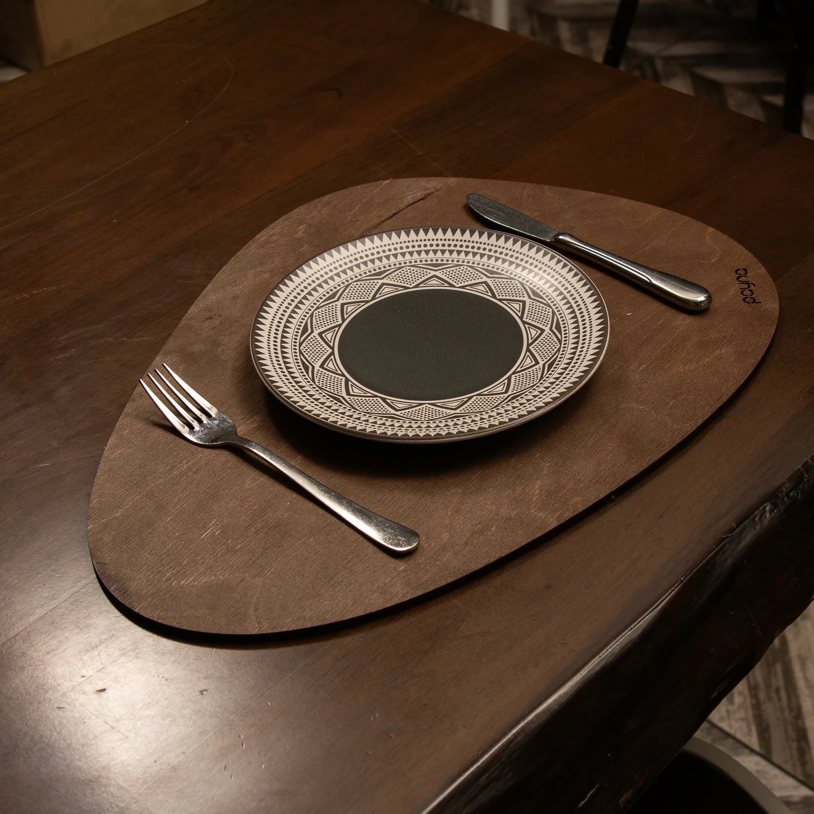 Set nënshkues druri për tavolinë (4 copë), Hermia Concept, dardhë - wenge