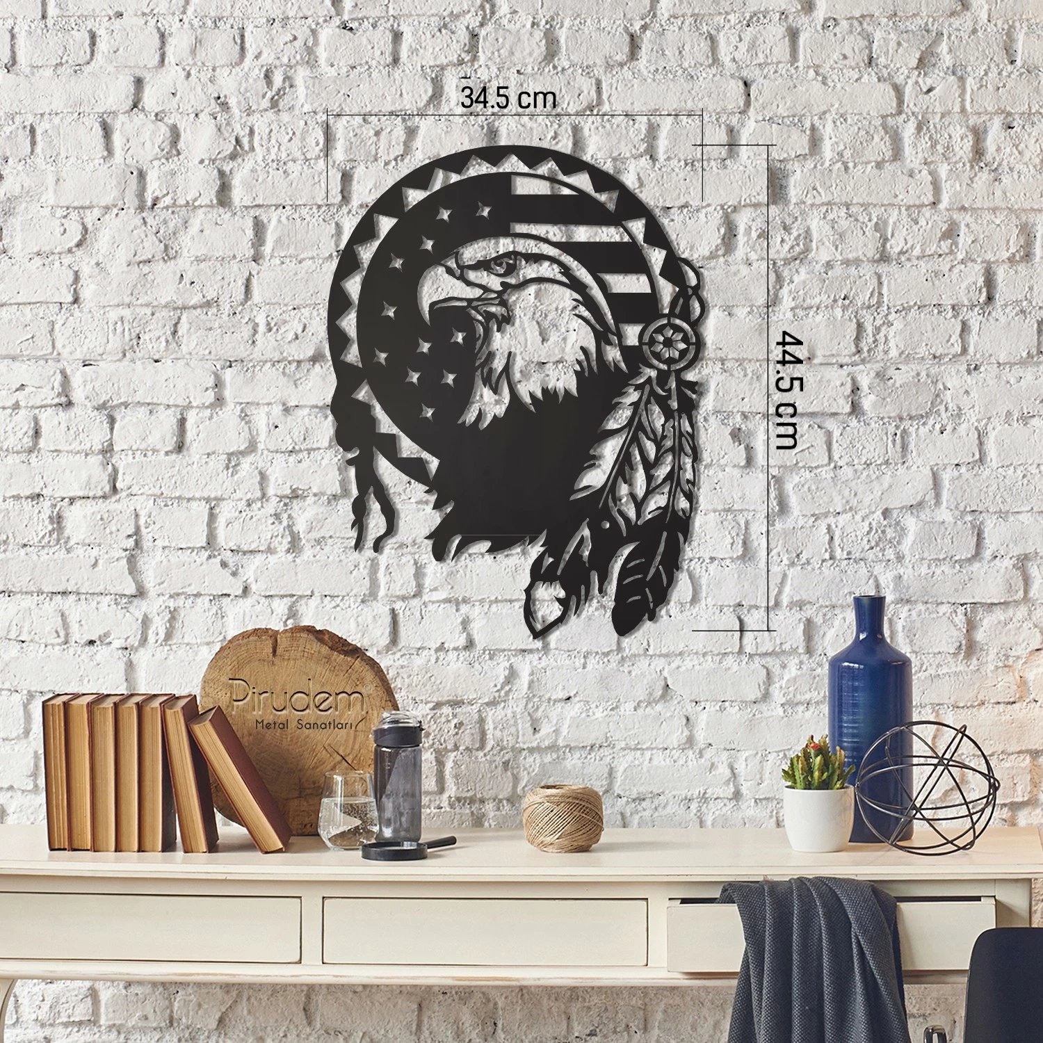 Aksesor dekorativ metalik për mur, Wallity, Hawk Eye