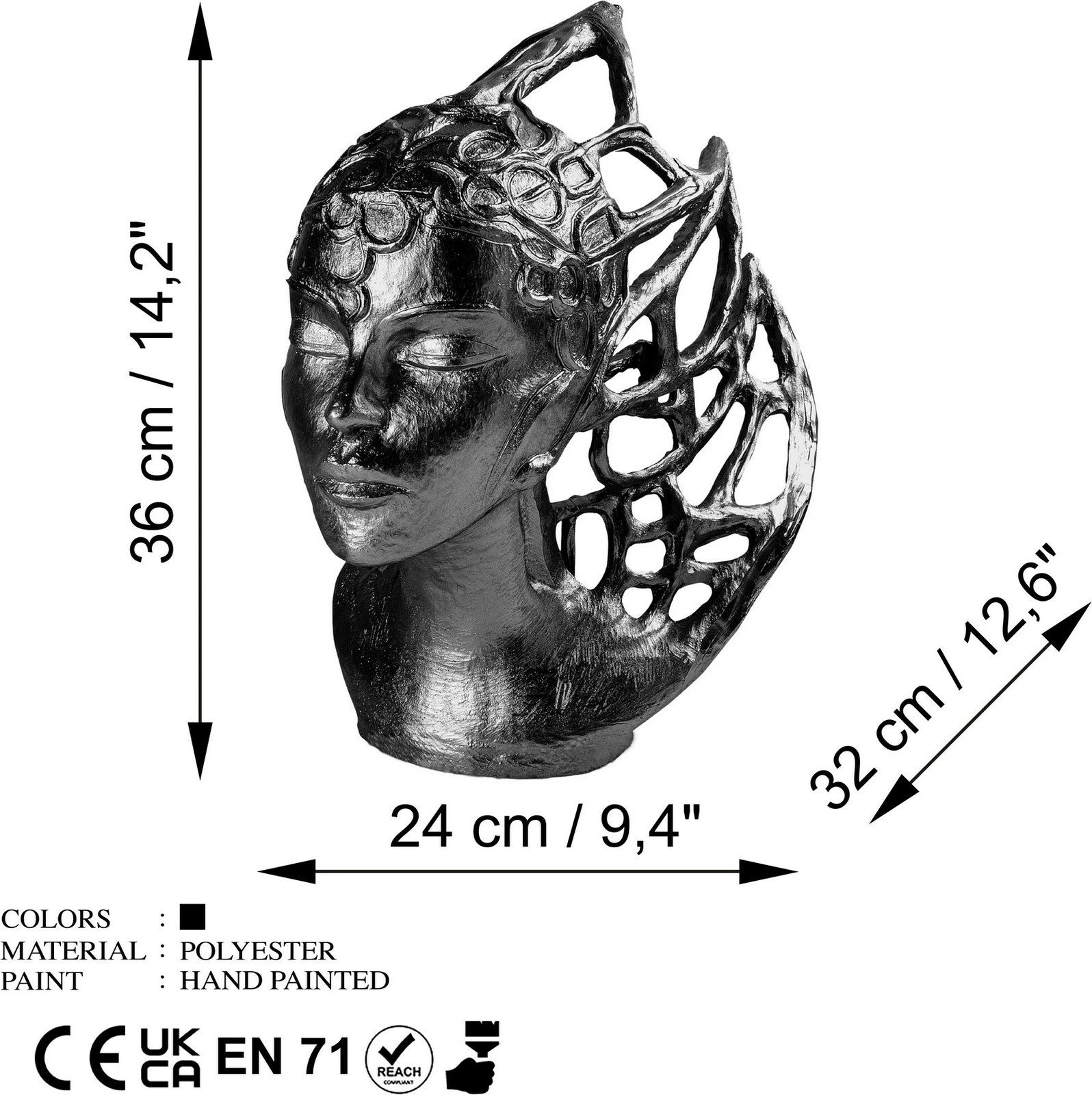 Objekt dekorativ Evila Originals, Yak-036-C, i zi Objekt dekorativ Evila Originals, Yak-036-C, i zi