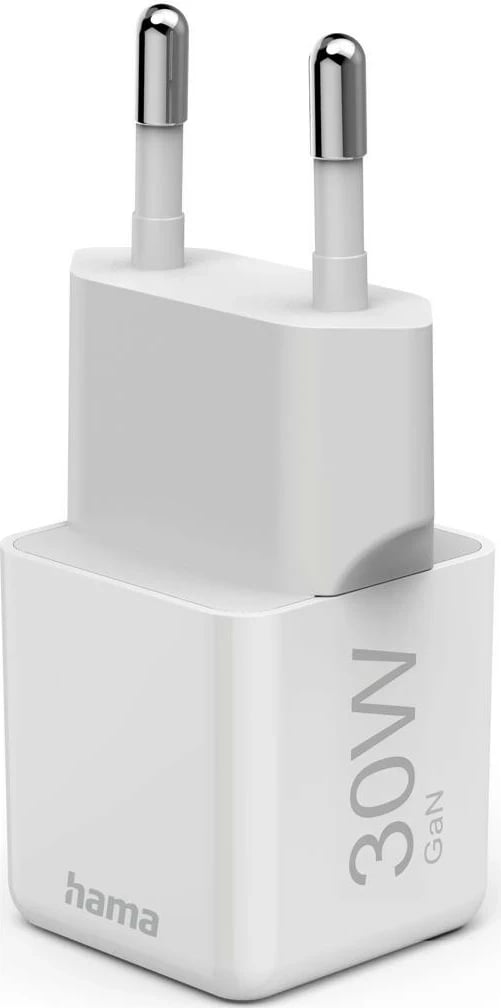 Karikues mini Hama GaN PD/QC 1x USB-C, 30W, i bardhë Karikues mini Hama GaN PD/QC 1x USB-C, 30W, i bardhë
