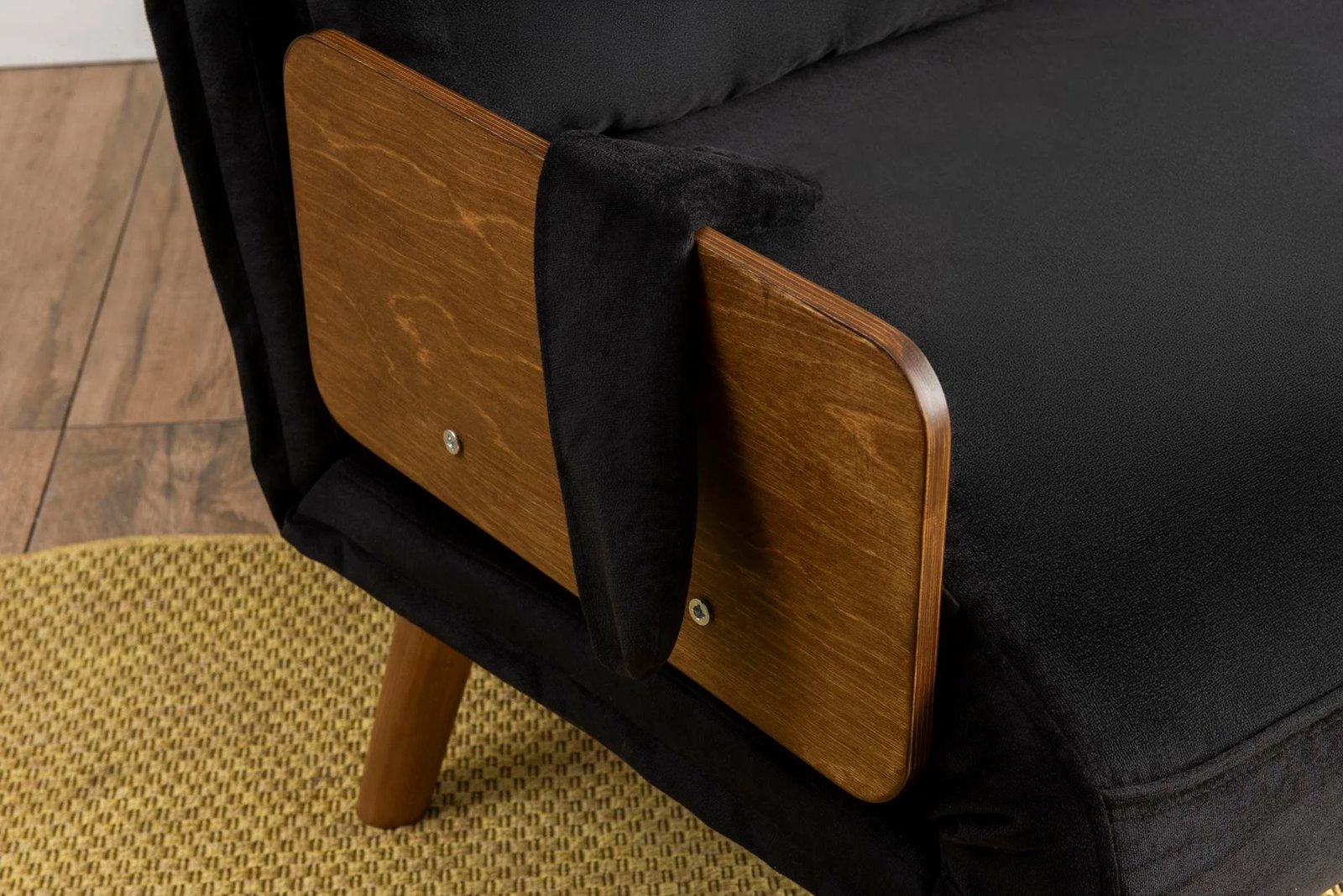 Divan-krevat dy ulëshe Atelier del Sofa Cosmo, ngjyrë e zezë