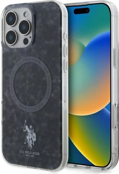 Mbështjellës U.S. Polo Assn. IML Ring MagSafe për iPhone 16 Pro, Zi Mbështjellës U.S. Polo Assn. IML Ring MagSafe për iPhone 16 Pro, Zi