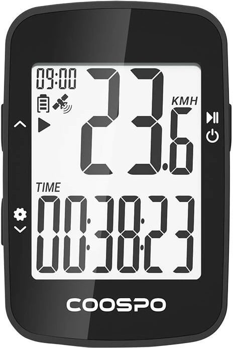 Kompjuter biçiklete Coospo BC26 me GPS, për çiklizëm, i zi