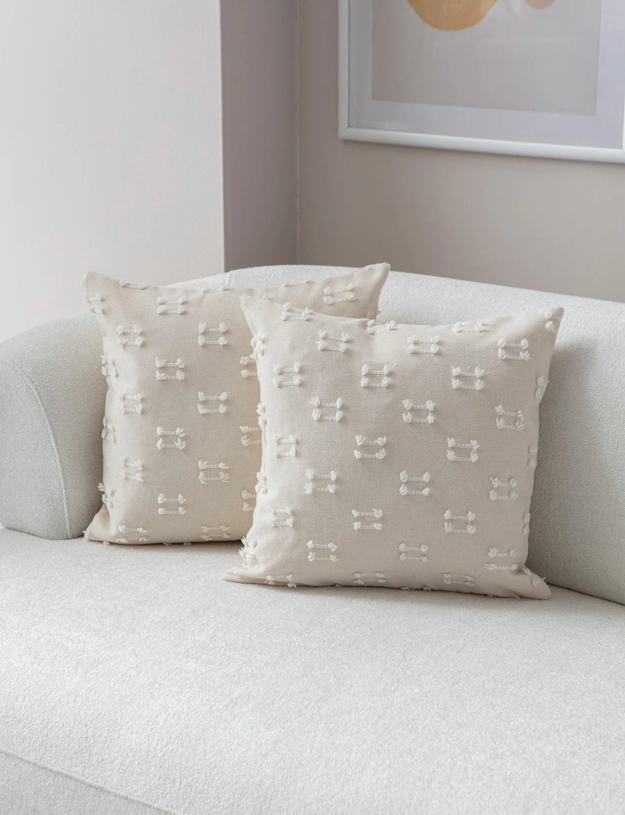 Set mbulesash për jastëk (2 copë), Evila Originals, Tuffet, krem, v9