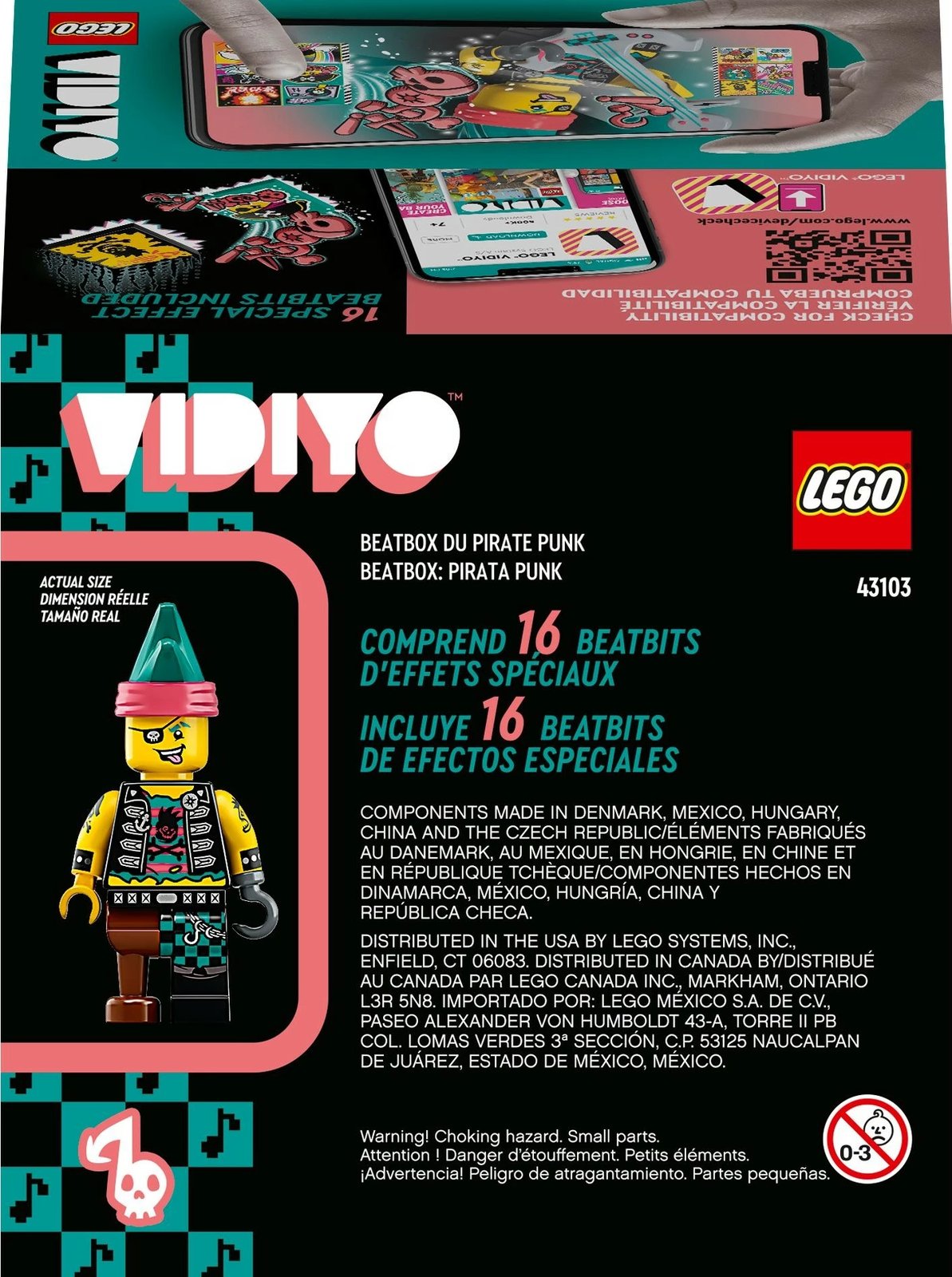 Set ndërtimi LEGO VIDIYO Punk Pirate BeatBox, 73 pjesë, shumëngjyrësh