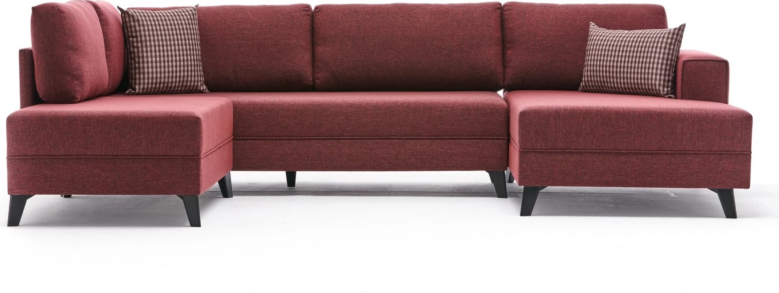 Kënd-sofë krevati Atelier del Sofa, Efsun, ngjyrë e kuqe e errët