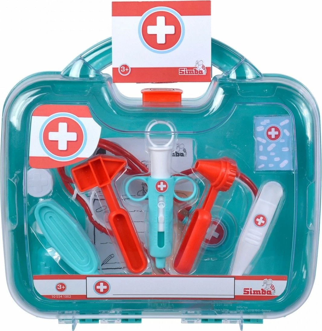 Set lodrash mjeku Simba Large Doctor's Suitcase, 12 pjesë, Multikolor