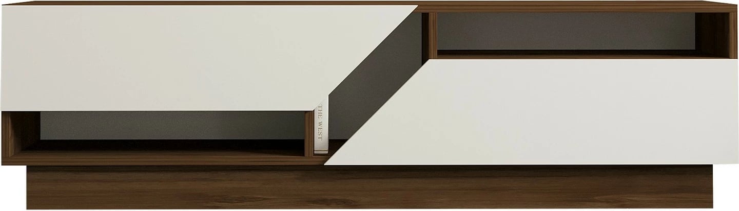 Komodë TV Hanah Home, Koza, ngjyrë arrë dhe e bardhë