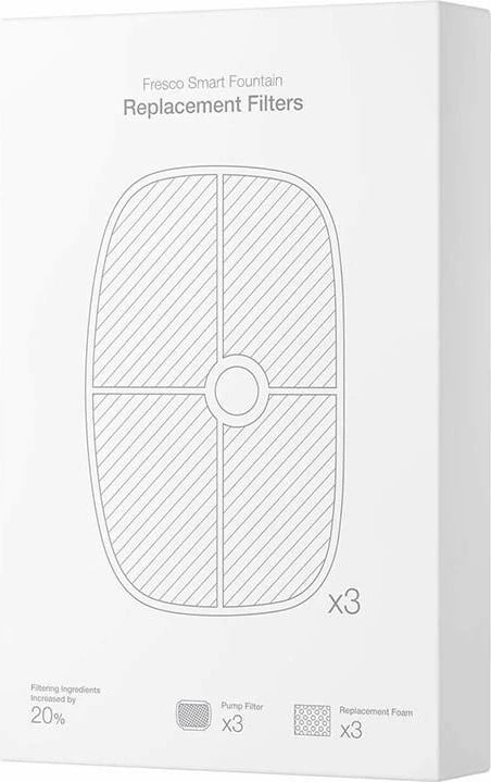 Set filtra zëvendësues Petoneer PN-120001-01 për fontanë Fresco Pro/Ultra, 3 copë