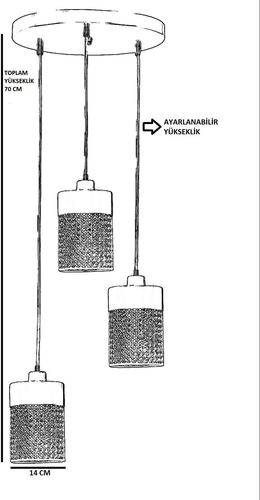 Llambë tavani Opviq Zeus, 3 llampa, ratan e zezë