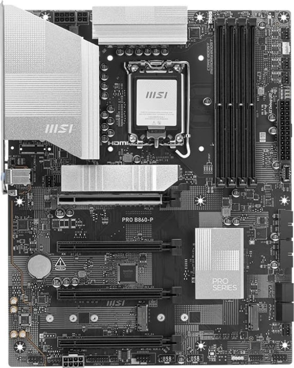 Pllakë amë MSI PRO B860-P, Intel B860, Socket LGA 1851, ATX, E zezë