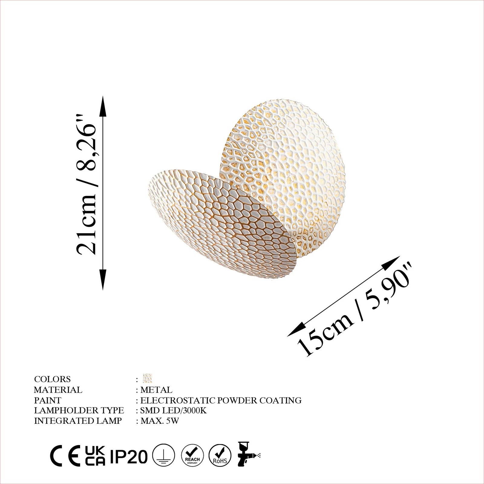 Llambë muri Opviq, Yosma-13646, e bardhë dhe e artë