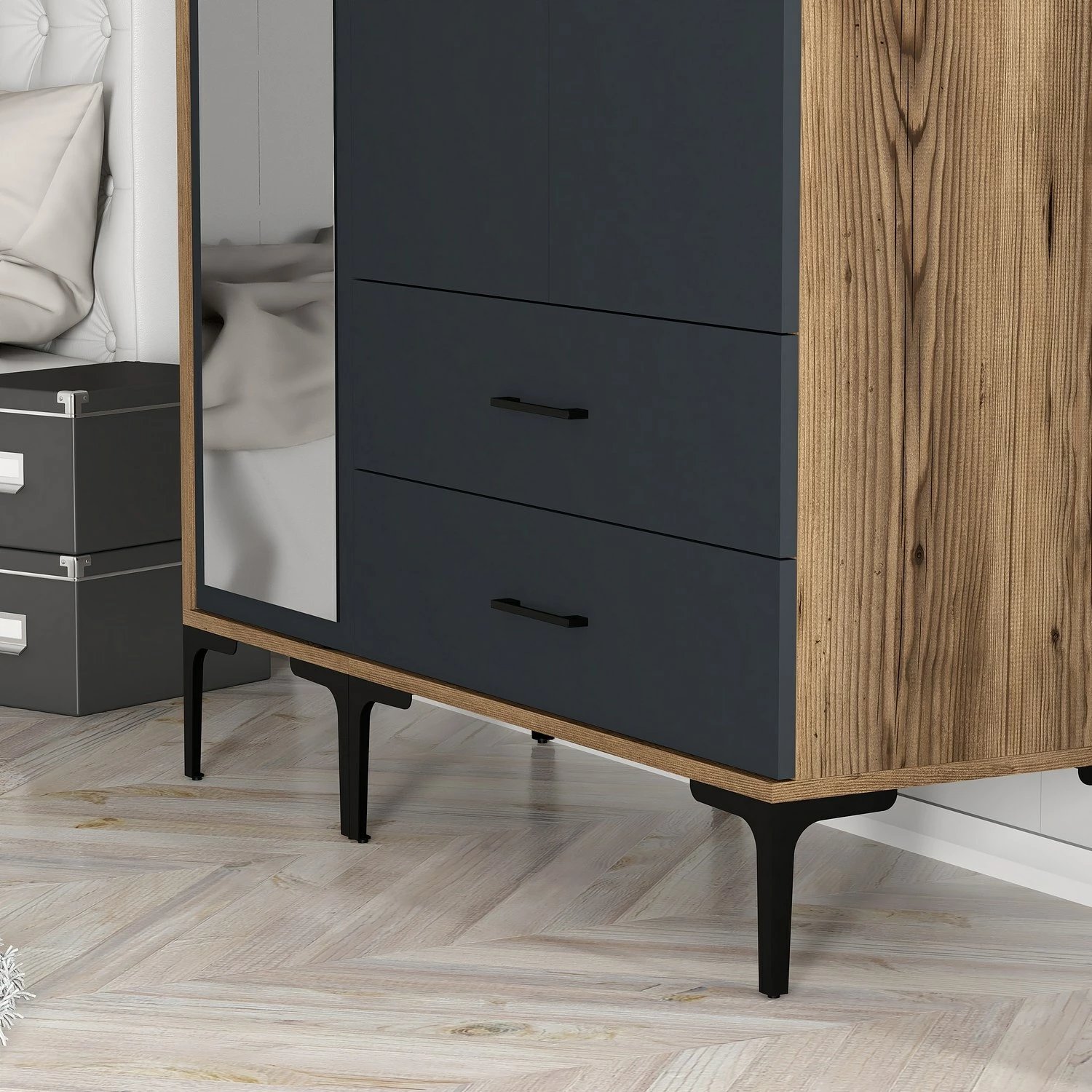 Dollap Hanah Home, Kumsal RT, ngjyrë arre dhe antracit