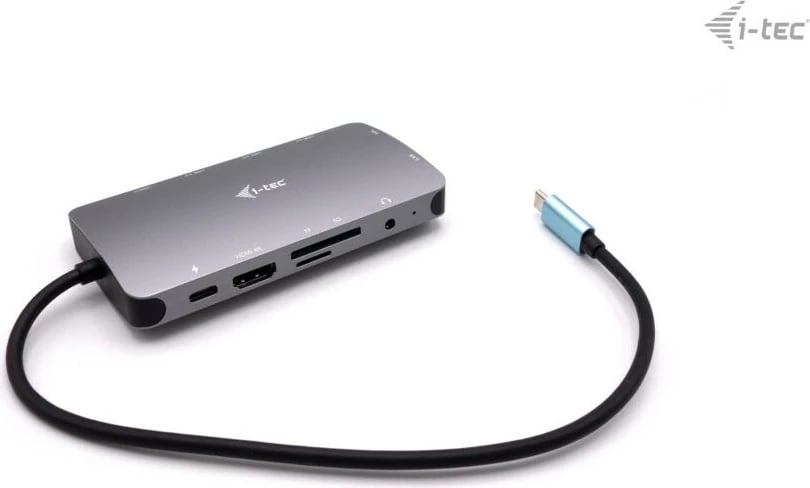 Doking stacion I-Tec Metal USB-C Travel Nano Dock, HDMI/VGA, LAN, Power Delivery 100W, argjend