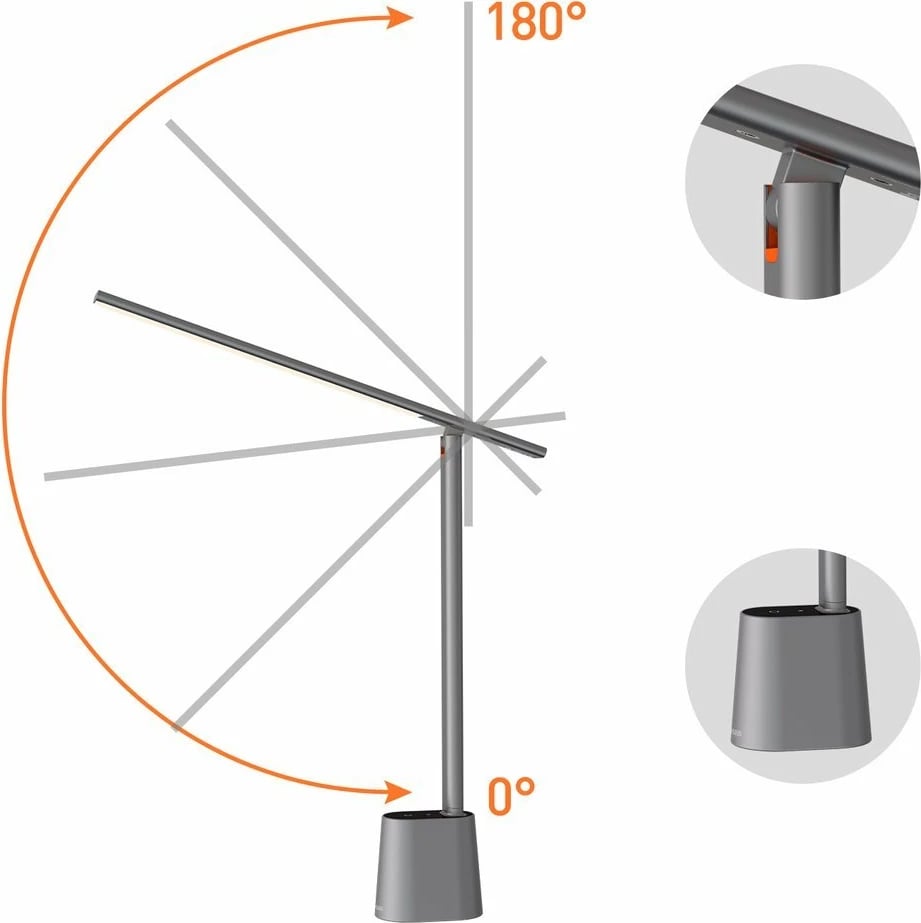 Llambë tavoline Baseus Smart Eye DGZG-0G, LED, pa kabllo, 2200 mAh, Gri